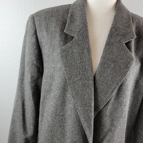 Sag Harbor Womens Gray One Button Wool Blend Blazer Jacket - Picture 6 of 12